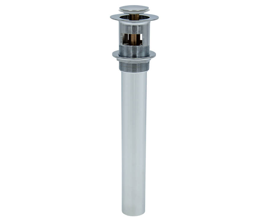 MOUNTAIN PLUMBING Mountain Plumbing MT741/ULB EZ-Click Soft Touch Round Lavatory Drain with Overflow (8 inches Tailpiece x 1-1/4 inches)