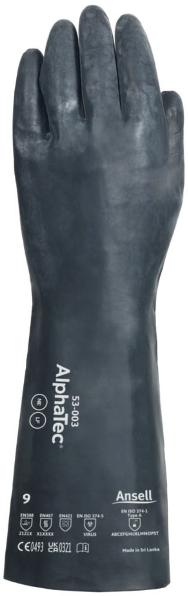 ANSELL Ansell 53003080 AlphaTec 53-003 neoprene chemical resistant gloves 14 inches 17 mil medium