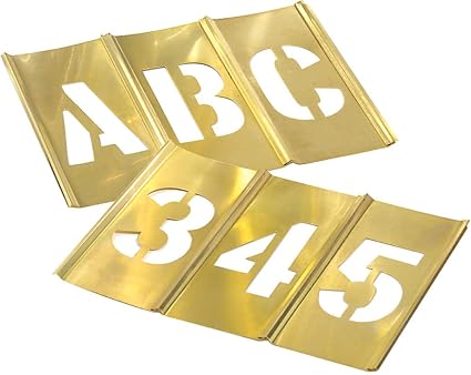 C H HANSON C H Hanson 10068 Brass stencil set letter and number 1 inch 45-piece