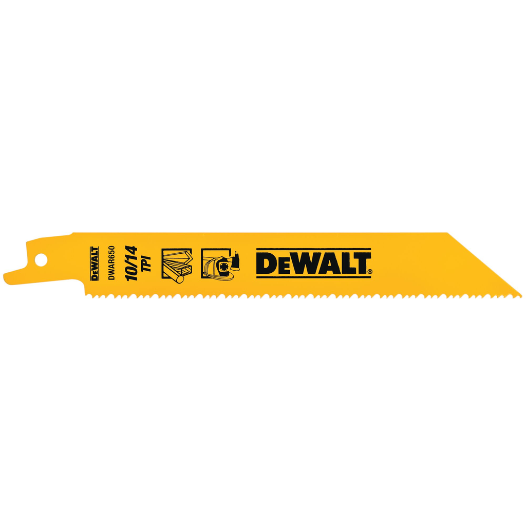 DEWALT Dewalt DW4845 6-inch 10/14 TPI straight back bi-metal reciprocating saw blades (5 pack)
