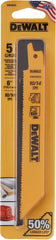 DEWALT Dewalt DW4845 6-inch 10/14 TPI straight back bi-metal reciprocating saw blades (5 pack)