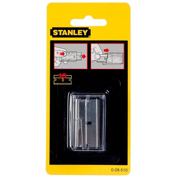 STANLEY Stanley 28-510 Single Edge Razor Blade (10 Pack) Replacement for 28-100 and 28-500