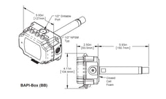 BAPI Bapi BA/10K-2-H210-D-BB 10K-2 Thermistor Humidity Transmitter 15-28 VAC/VDC (Duct) BA-10K-2-H210-D-BB