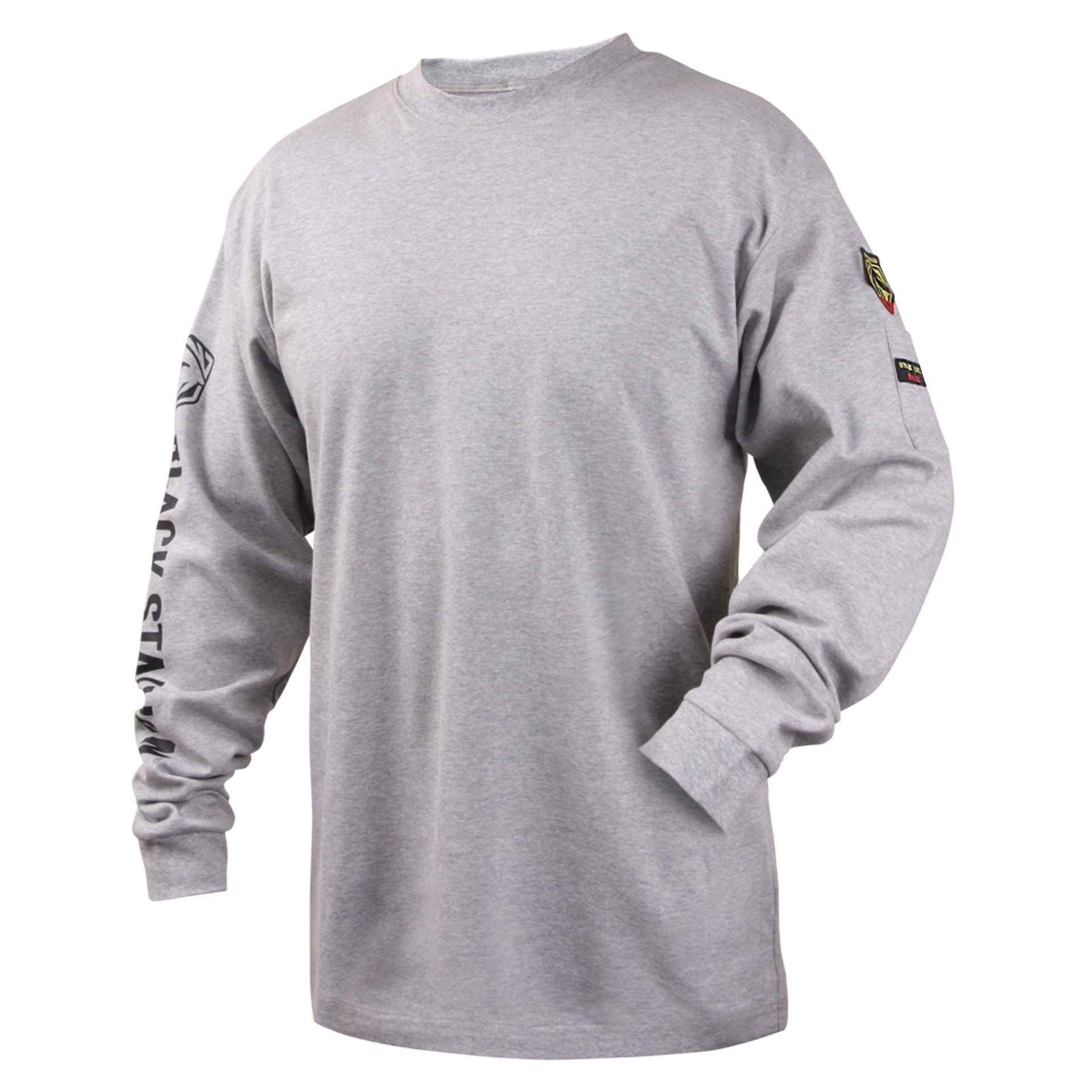 BLACK STALLION Black Stallion TF2510-GY-LRG 7 oz Flame-Resistant Cotton Long Sleeve T-Shirt Large (TF2510-GY-LRG)