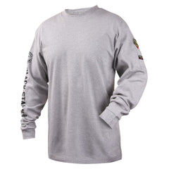 BLACK STALLION Black Stallion TF2510-GY-LRG 7 oz Flame-Resistant Cotton Long Sleeve T-Shirt Large (TF2510-GY-LRG)