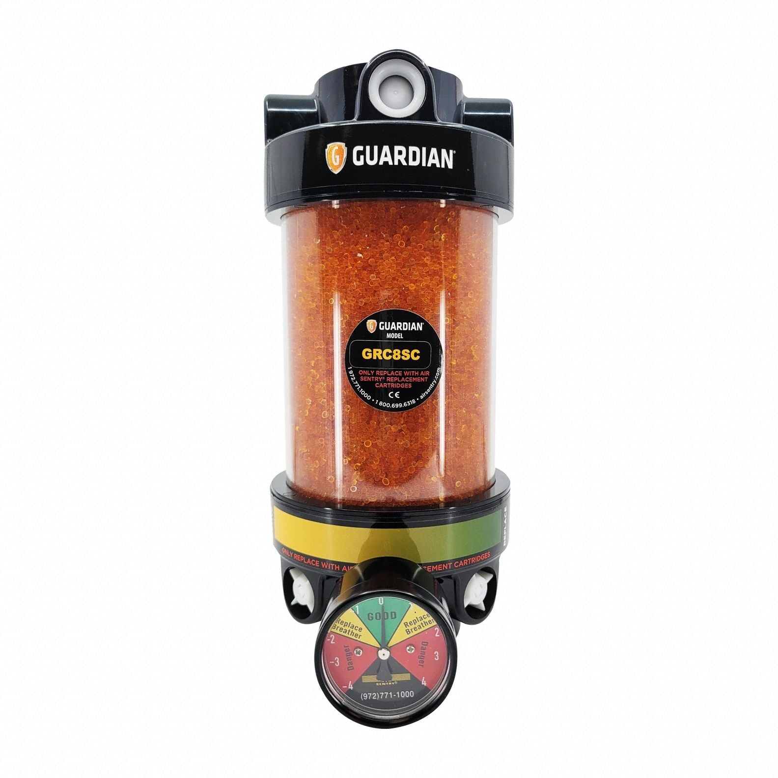 AIR SENTRY Air Sentry 095G8S2NGC Guardian Series Desiccant Breather 5.125 in Dia x 12 in H GRC8SC