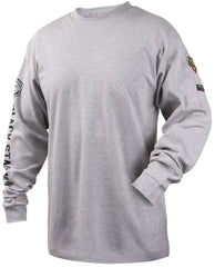 BLACK STALLION Black Stallion TF2510-GY-MED NFPA 2112 FR Cotton Knit Long-Sleeve T-Shirt (Medium) TF2510-GY-MED