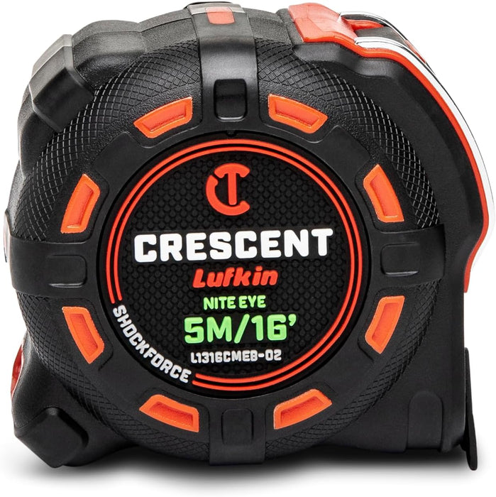 CRESCENT Crescent L1316CMEB-02 Shockforce Nite Eye Tape Measure 1-1/4 in x 5 m / 16 ft