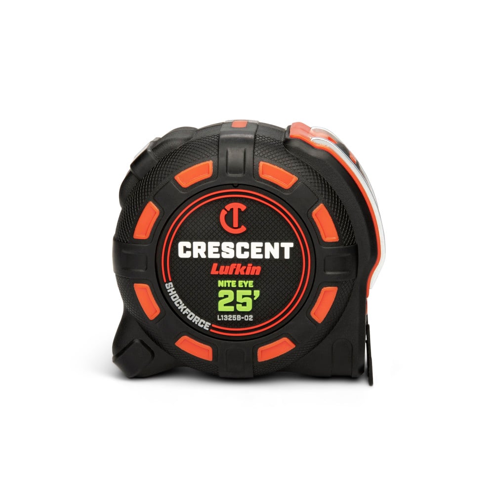 CRESCENT Crescent L1325B-02 1-1/4 inches x 25 feet Shockforce Nite Eye Tape Measure (25 ft)