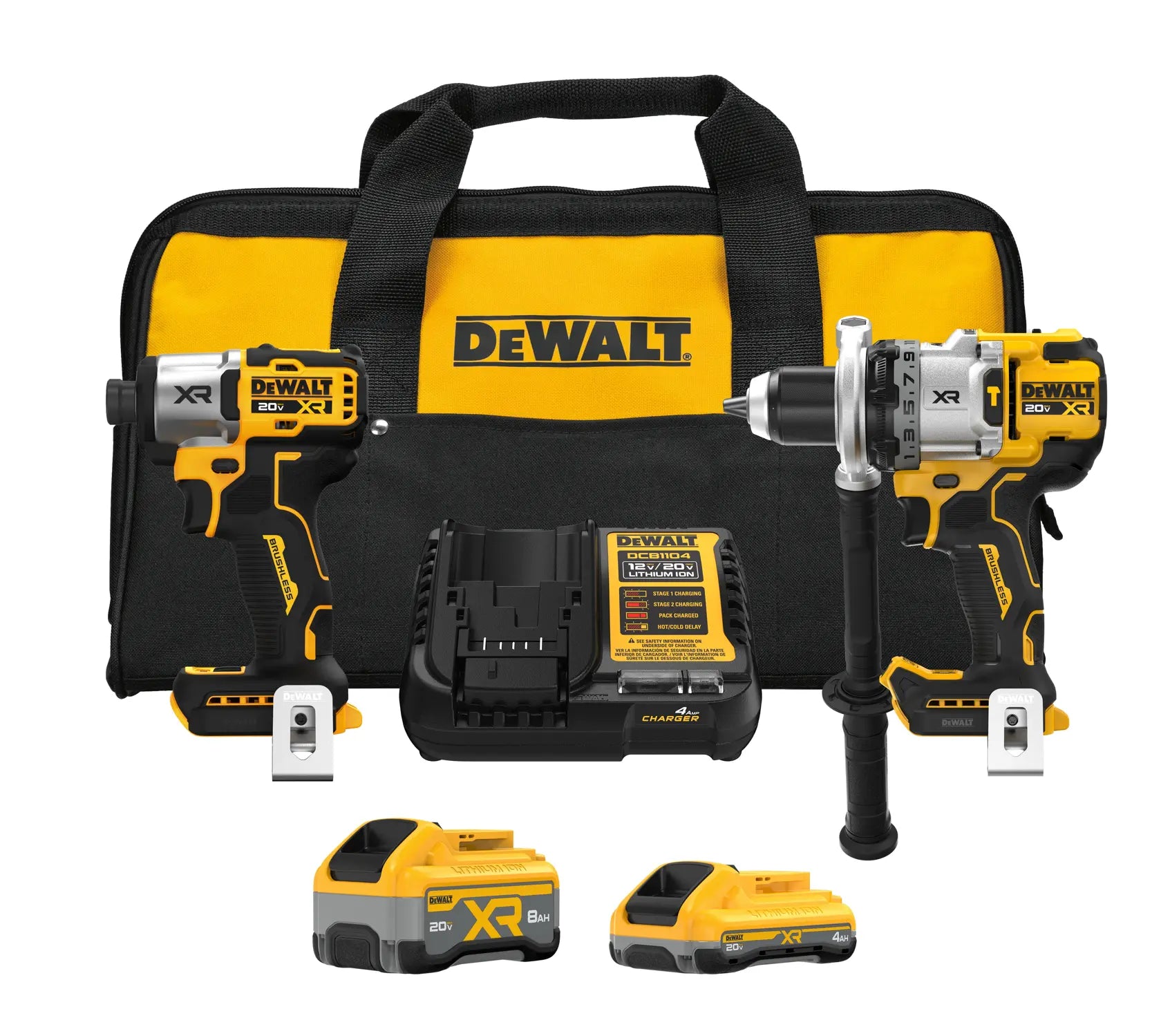 DEWALT Dewalt DCK2101QQ1WW1 20V Max XR 1/2-in Hammer Drill and 1/4-in Impact Driver Combo Kit (2-Tool Powerpack 4Ah/8Ah)
