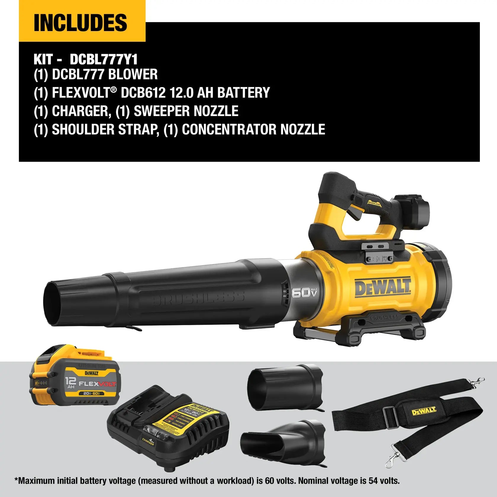 DEWALT Dewalt DCBL777Y1 Shell 60V Premium Blower (Kitted)