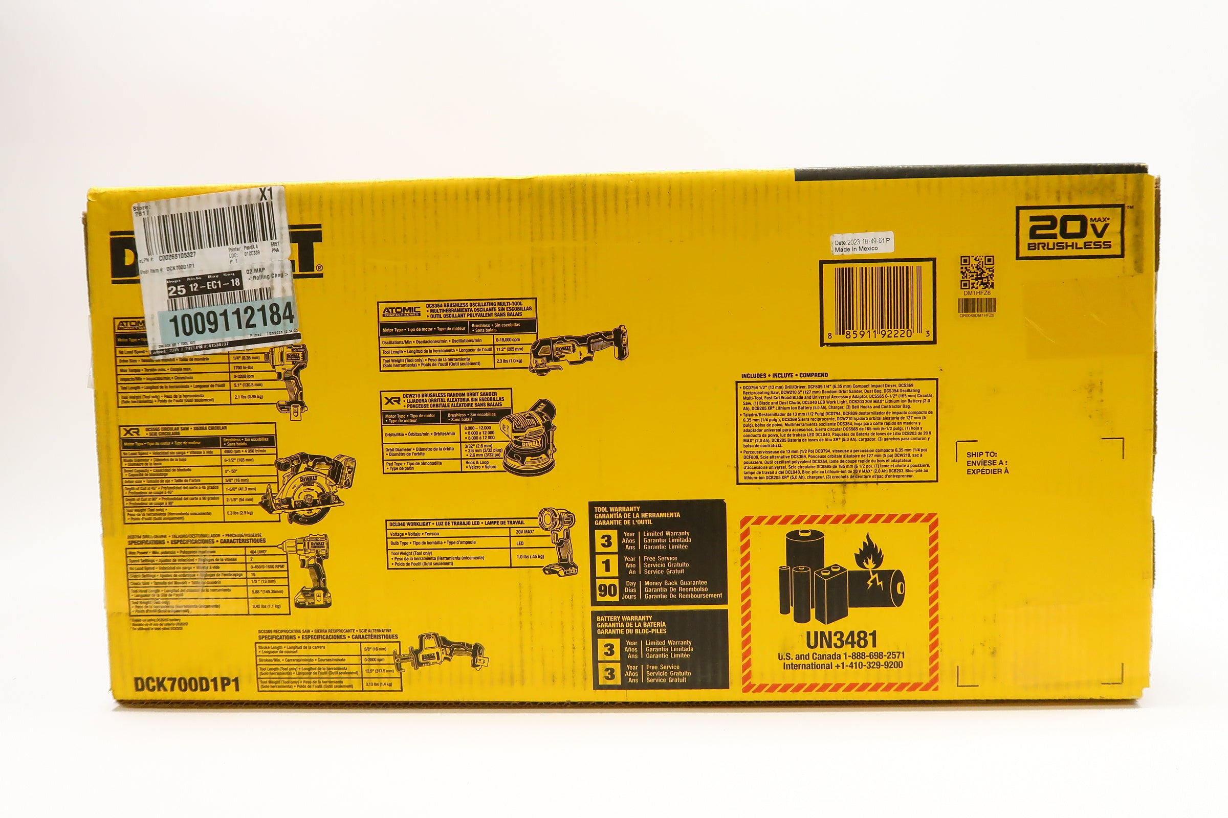 DEWALT Dewalt DCK700D1P1 7-Tool Combo Kit 20-Volt Max (5.0 Ah and 2.0 Ah)