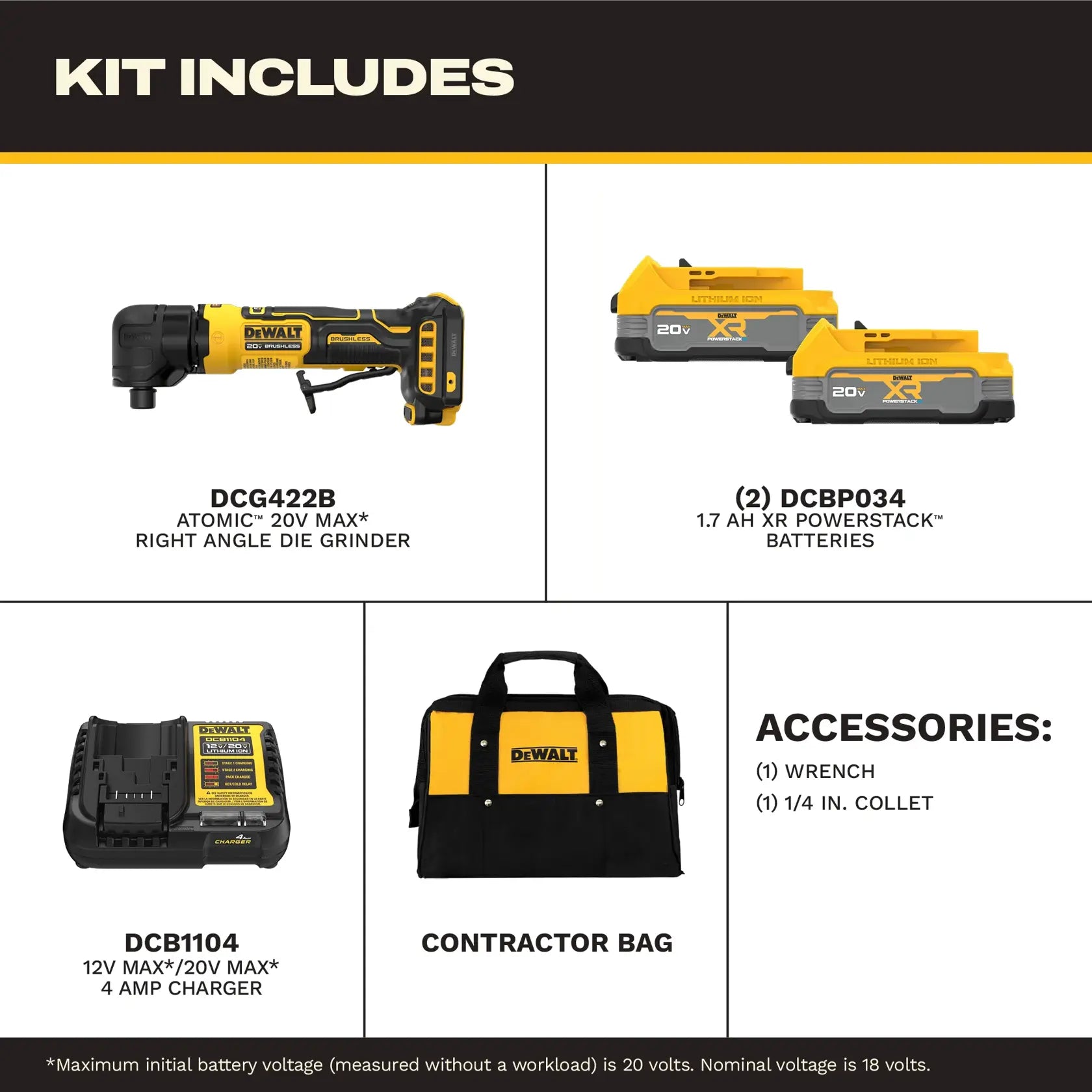 DEWALT Dewalt DCG422E2 Atomic 20V Max Right Angle Die Grinder (Right Angle)