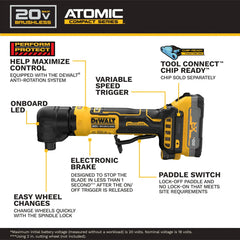 DEWALT Dewalt DCG422E2 Atomic 20V Max Right Angle Die Grinder (Right Angle)
