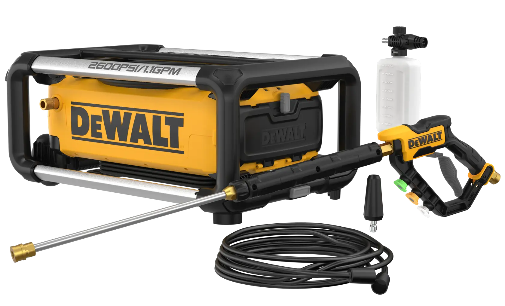 DEWALT Dewalt DWPW2600 2600 PSI 1.1 Gpm Electric Jobsite Pressure Washer 13 Amp (15 deg/25 deg/40 deg/Turbo)