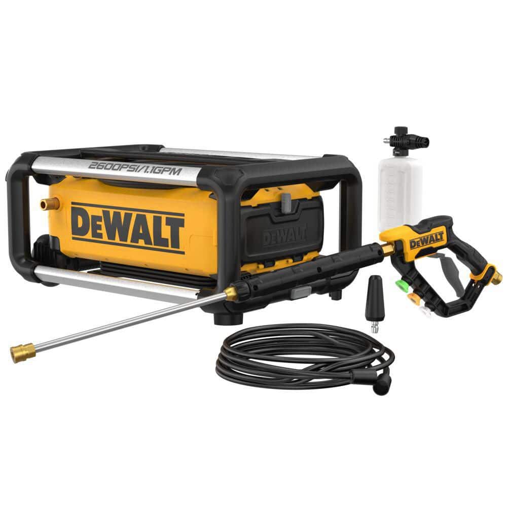 DEWALT Dewalt DWPW2600 2600 PSI 1.1 Gpm Electric Jobsite Pressure Washer 13 Amp (15 deg/25 deg/40 deg/Turbo)