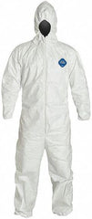 DUPONT Dupont TY127SWH2X0025VP Tyvek 400 Coverall Serged Seam Attached Hood Elastic Waist Elastic Wrists and Ankles Front Zip Storm Flp 2XL Vend Pack