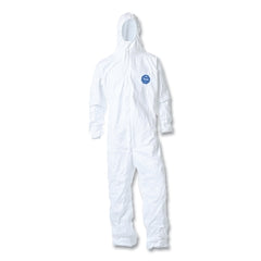 DUPONT Dupont TY127SWH2X0025VP Tyvek 400 Coverall Serged Seam Attached Hood Elastic Waist Elastic Wrists and Ankles Front Zip Storm Flp 2XL Vend Pack