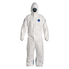 DUPONT Dupont TD127SWBMD0025CM Tyvek 400D protective coverall with ProShield 10 back zipper front hood elastic cuffs medium 25-pack