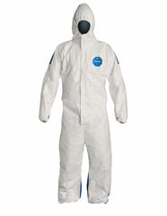 DUPONT Dupont TD127SWBMD0025CM Tyvek 400D protective coverall with ProShield 10 back zipper front hood elastic cuffs medium 25-pack
