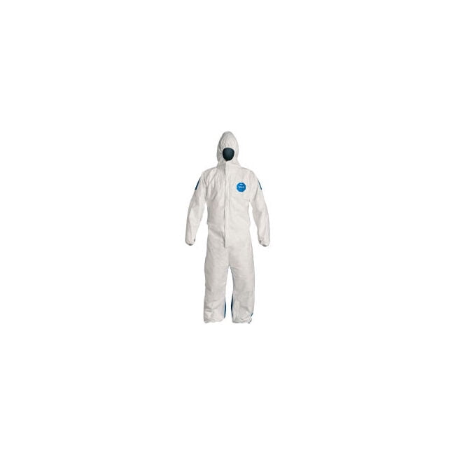 DUPONT Dupont TD127SWBMD0025CM Tyvek 400D protective coverall with ProShield 10 back zipper front hood elastic cuffs medium 25-pack