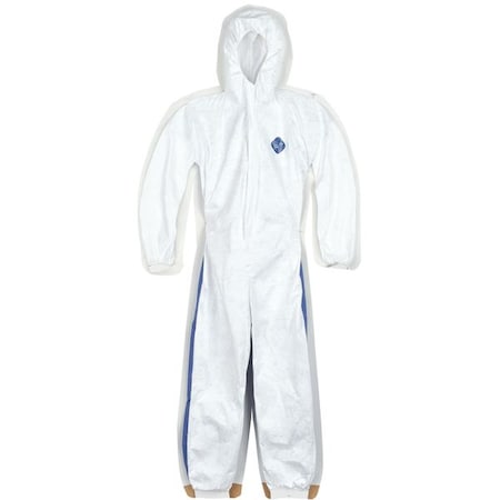 DUPONT Dupont TD127SWBMD0025CM Tyvek 400D protective coverall with ProShield 10 back zipper front hood elastic cuffs medium 25-pack