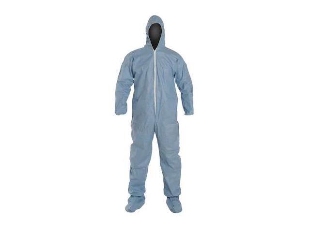 DUPONT Dupont TM122SBULG002500 Tempro Coveralls With Attached Hood And Integrated Socks Large (25 Pack) TM122SBULG002500