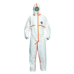 DUPONT Dupont TJ198TWH4X0025PI Tyvek 800 Coverall Taped Seams Attached Hood Elastic Wrists and Ankles Storm Flap (4X-Large / 25 per case)