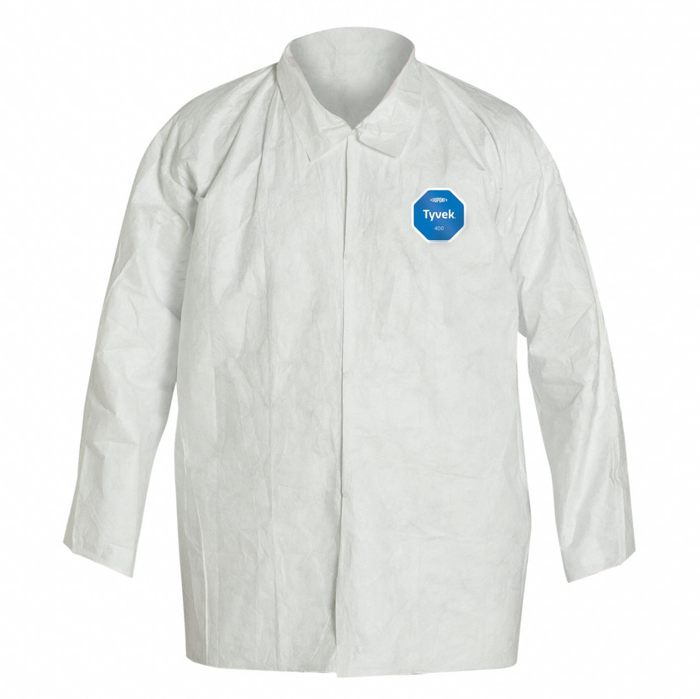 DUPONT Dupont TY303SWHLG005000 Tyvek 400 front snap shirt with collar and open wrists (L / 50 pack)