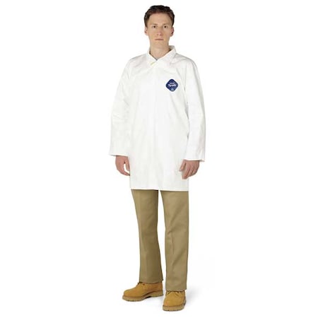 DUPONT Dupont TY210SWHMD003000 Tyvek Lab Coat No Pockets Medium (30 per case) 4LUN3