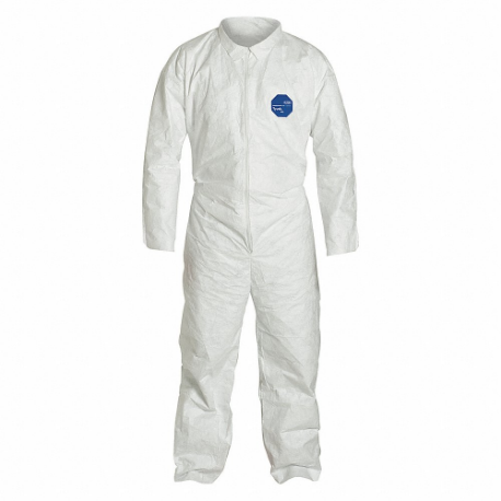 DUPONT Dupont TY120SWHXL0025VP Tyvek 400 Coverall Serged Seams Collar Elastic Waist Open Wrists Ankles Front Zipper Storm Flap (XL Vend Pack)