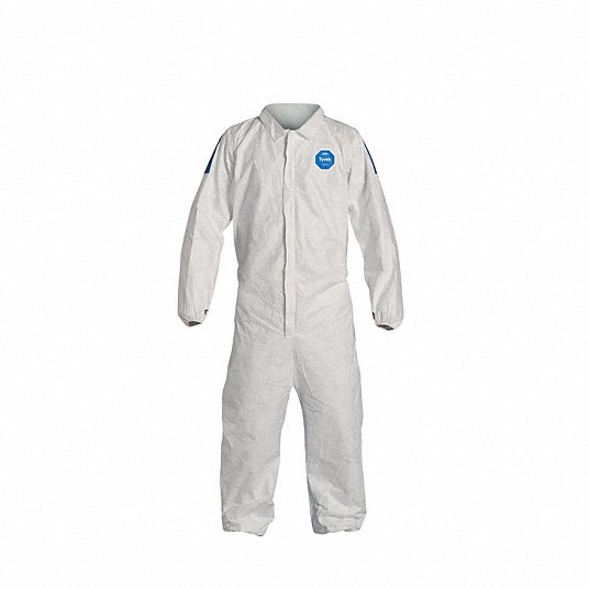 DUPONT Dupont TD125SWB2X0025CM Tyvek 400D Protective Coverall With ProShield 10 Back Zipper Front Elastic Cuffs 2X-Large 25-Pack