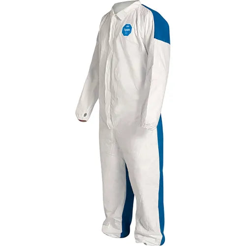 DUPONT Dupont TD125SWB2X0025CM Tyvek 400D Protective Coverall With ProShield 10 Back Zipper Front Elastic Cuffs 2X-Large 25-Pack