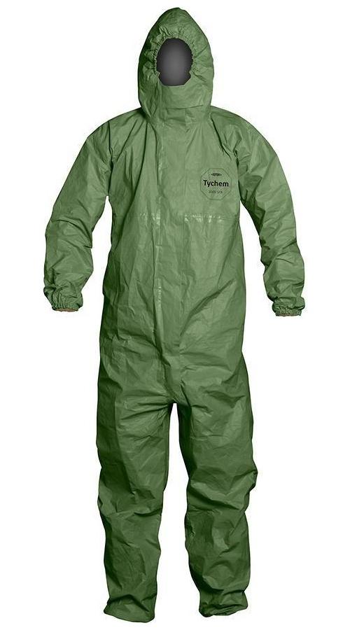 DUPONT Dupont QS127TGRMD000400 Tychem 2000 SFR coveralls with attached hood (Medium/4 Pack)