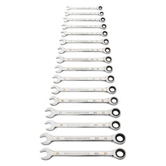 GEARWRENCH Gearwrench 86928 90 Tooth 12 Point Metric Combination Ratcheting Wrench Set 16 8-25 mm (4 Degree)