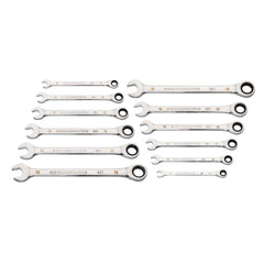 GEARWRENCH Gearwrench 86928 90 Tooth 12 Point Metric Combination Ratcheting Wrench Set 16 8-25 mm (4 Degree)