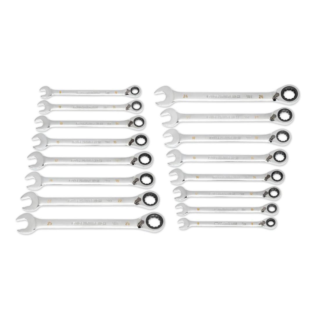 GEARWRENCH Gearwrench 86629 12-Point 90-Tooth metric reversible ratcheting wrench set (8-25 mm / 16-piece)