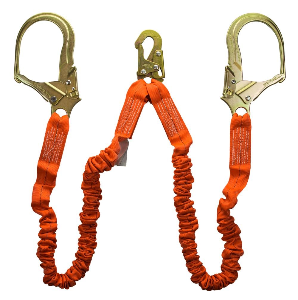 GUARDIAN FALL PROTECTION Guardian Fall Protection 01298 Double Leg Steel Rebar Hook Stretch Lanyard 6 feet