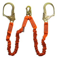 GUARDIAN FALL PROTECTION Guardian Fall Protection 01298 Double Leg Steel Rebar Hook Stretch Lanyard 6 feet