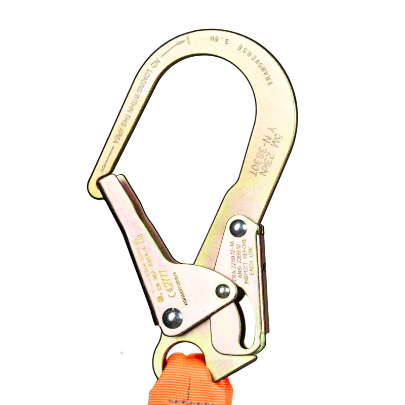 GUARDIAN FALL PROTECTION Guardian Fall Protection 01297 Single-Leg Stretchable Lanyard With Rebar Hook 4-1/2 - 6 ft