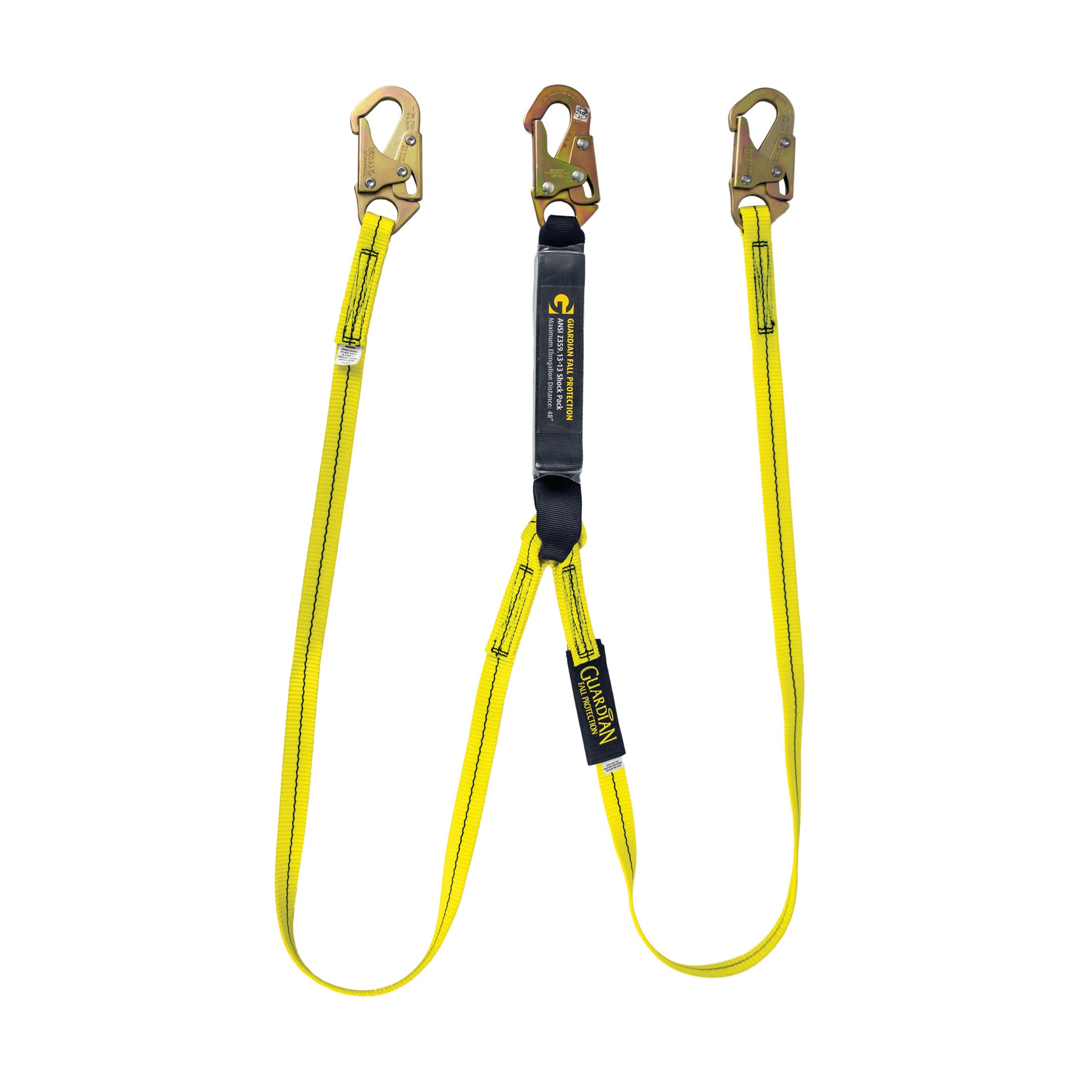 GUARDIAN FALL PROTECTION Guardian Fall Protection 01230 External Shock Lanyard 6 ft 2-Leg