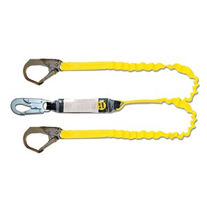 GUARDIAN FALL PROTECTION Guardian Fall Protection 11903 6-Foot Tiger Tail Double Leg Stretch Lanyard with Rebar Hooks