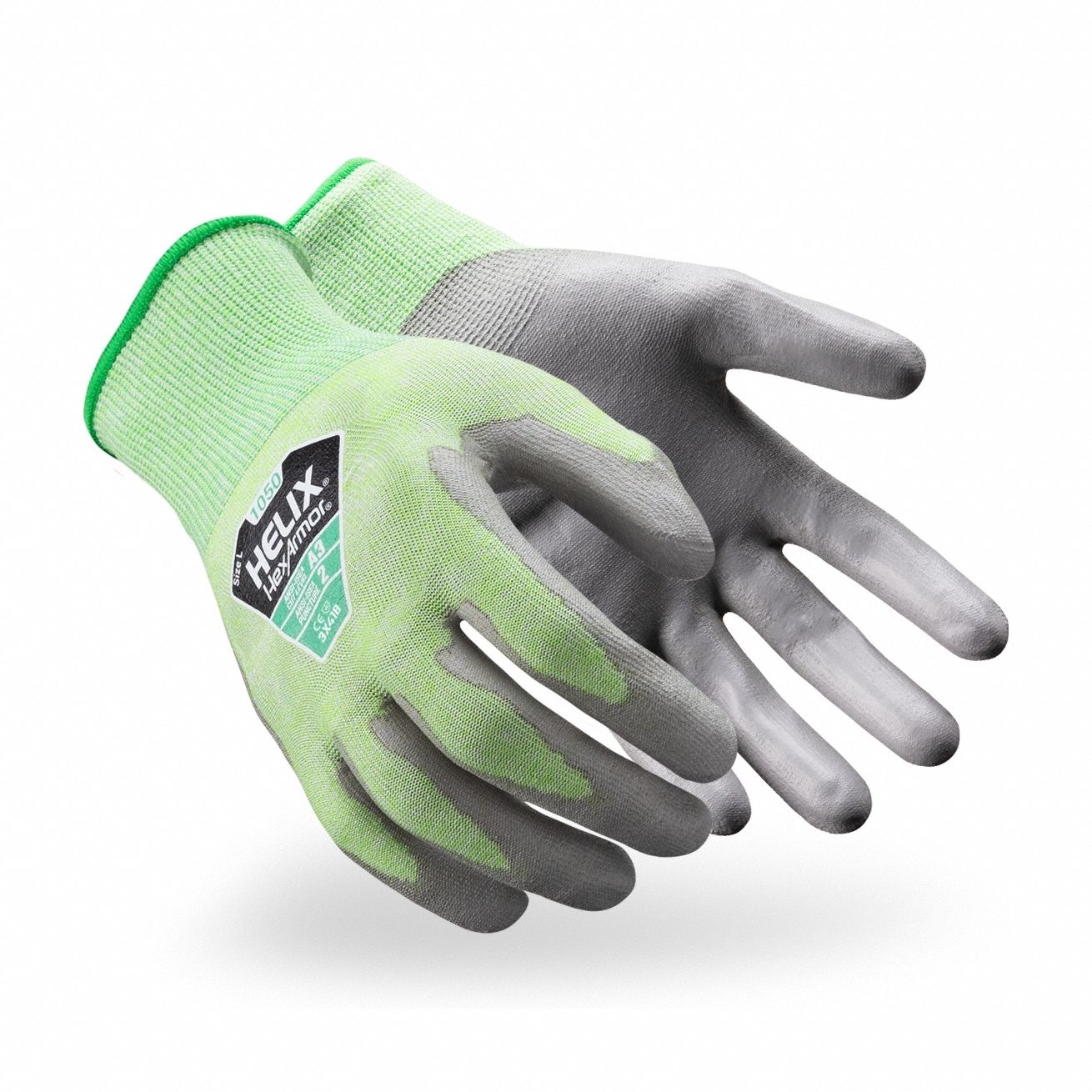 HEXARMOR Hexarmor 1050-S (7) Helix 18 Gauge HPPE Nylon Polyurethane Cut Resistant Gloves (Size Small)
