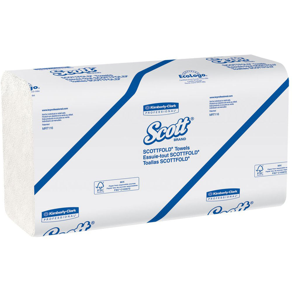 KIMBERLY-CLARK Kimberly-Clark 45957 Scott Essential Low Wet Strength Folded Towels (175 Sheets/Pack, 25 Packs/Carton)