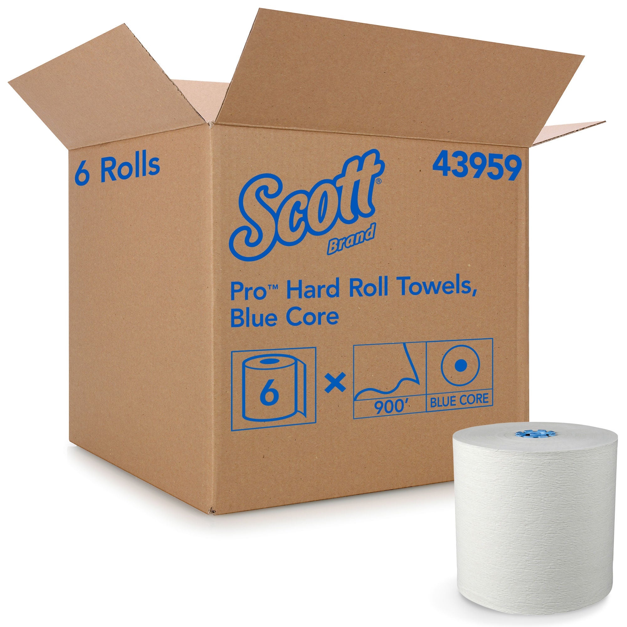 KIMBERLY-CLARK Kimberly-Clark 43959 Scott Pro Hard Roll Paper Towels 900 ft Roll (6/Carton)