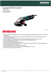 METABO Metabo 646464420 WE 15-150 Quick 13.5 Amp 6 in Angle Grinder 646464420