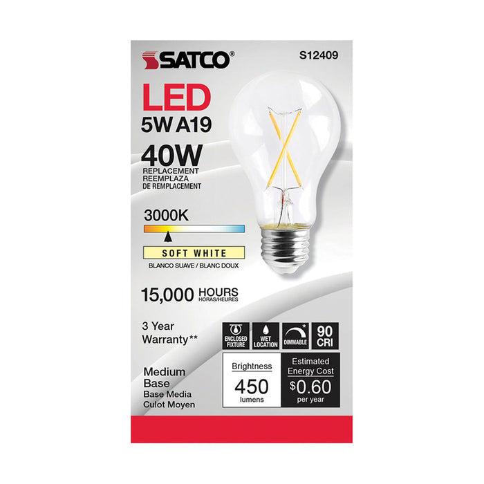 SATCO-NUVO Satco-Nuvo S12409 CCY 5W LED A19 (Medium Base) S21103