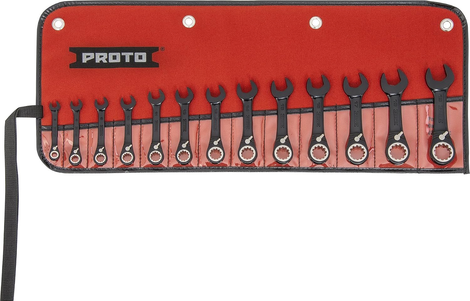 PROTO Proto JSCVMS-13S 13 Pc Metric Combo Stubby Reversible Ratchet Wrench (6-19 mm)
