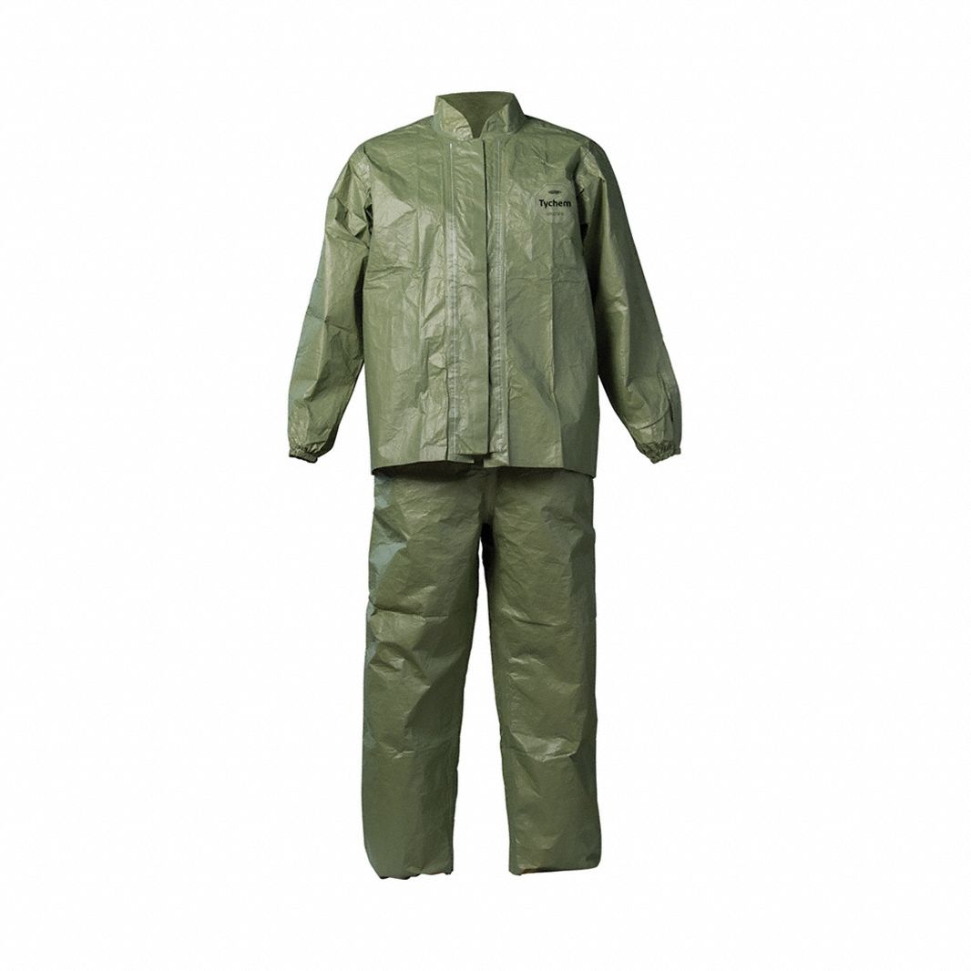 TYCHEM Tychem QS750TGRXL000400 Tychem 2000 SFR jacket and bib overall set XL