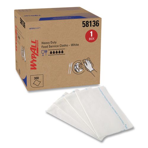 WYPALL Wypall 58136 CriticalClean heavy duty foodservice cloths 12.5 x 15 (300 sheets/box)